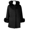 Made in Italy Chic Woolen Short Coat with Fur Detail