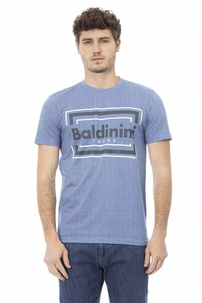 Baldinini Trend Elevated Casual Light Blue Tee with Front Print