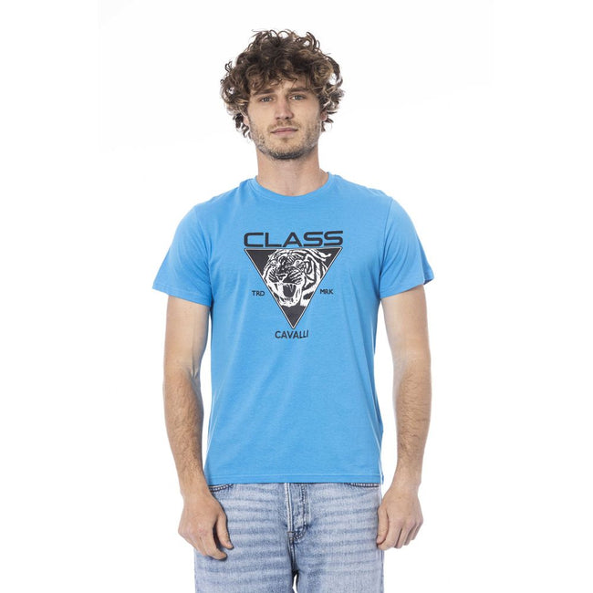 Cavalli Class Light Blue Cotton T-Shirt