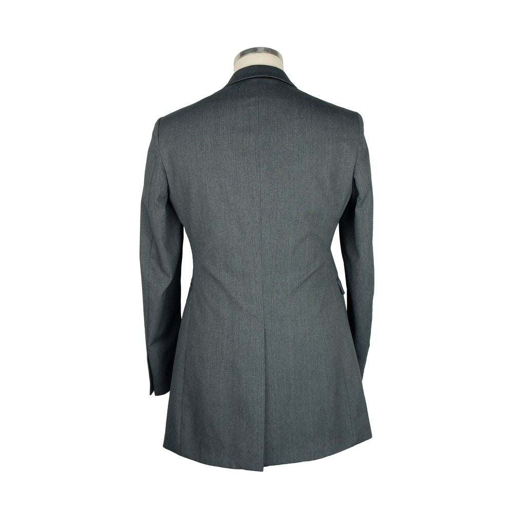 Emilio Romanelli Elegante abrigo corto de hombre en mezcla de lana gris