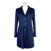Eleganter, blauer Mantel aus Wolle von Vergine für Damen aus Italien