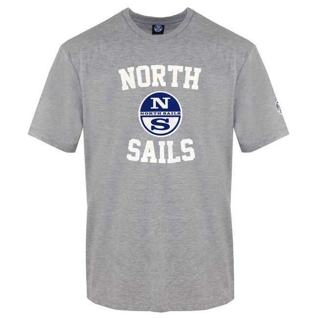 North Sails Chic Gray Crewneck Tee with Front Print