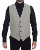 Dolce & Gabbana Blazer tipo chaleco de vestir en mezcla de seda y algodón beige