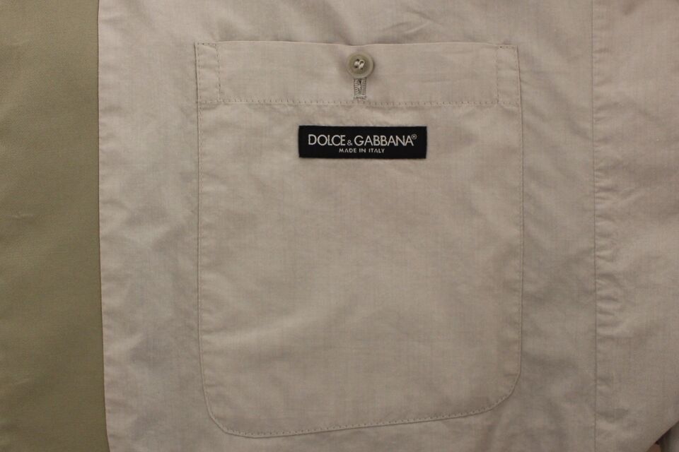 Dolce & Gabbana Blazer tipo chaleco de vestir en mezcla de seda y algodón beige