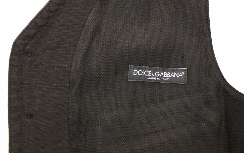 Dolce & Gabbana Elegante schwarze Weste aus Baumwollmischung