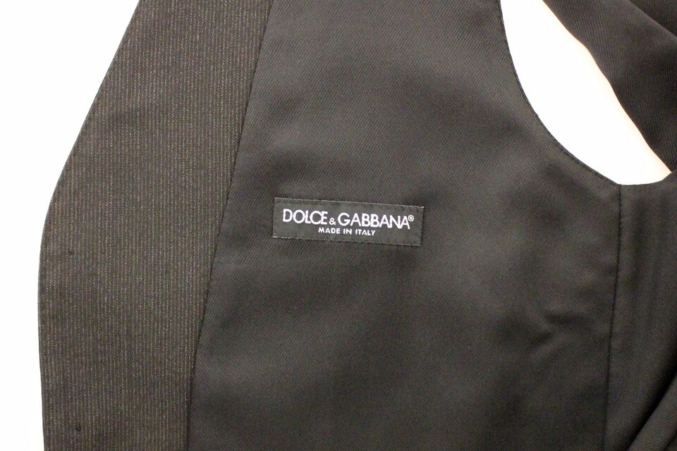 Dolce & Gabbana Chaqueta tipo chaleco de vestir elástica de lana gris Blazer