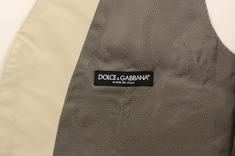 Dolce & Gabbana Blazer tipo chaleco de vestir elástico de algodón beige