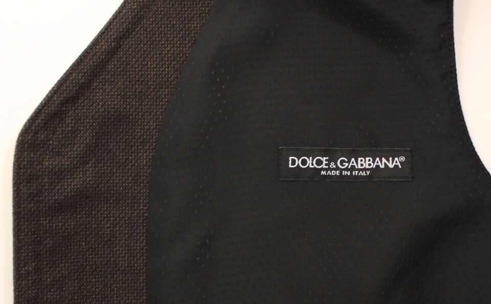Dolce & Gabbana Elegante Weste aus brauner Baumwollmischung