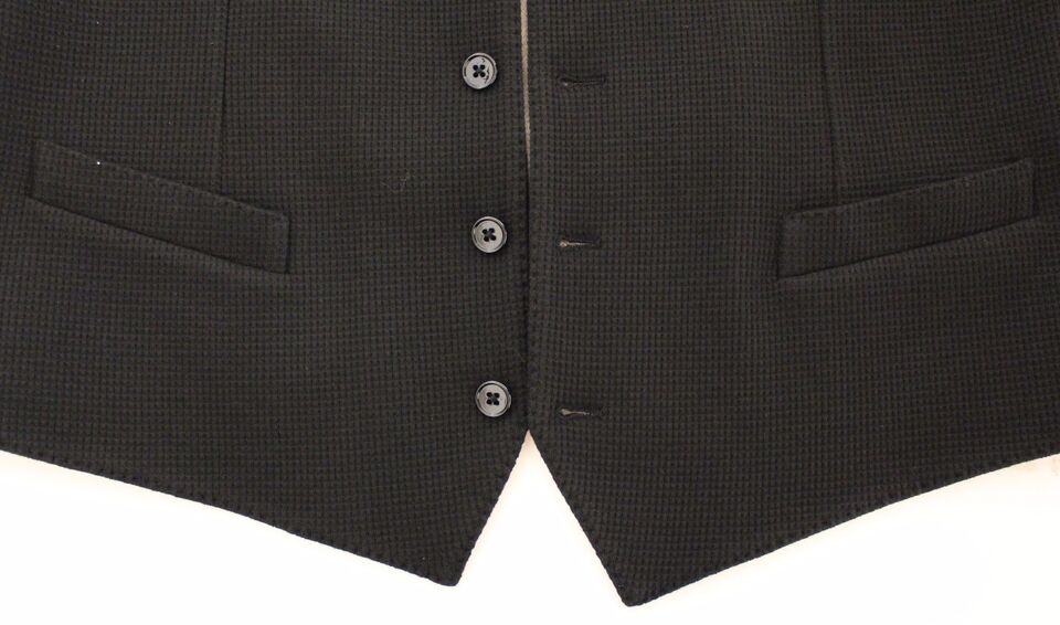 Dolce & Gabbana Elegant Black Silk Dress Vest