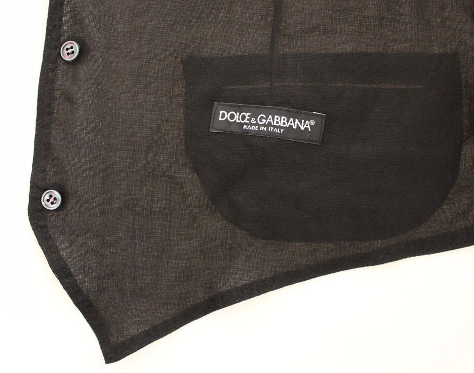 Dolce & Gabbana Chaleco de vestir formal de lana negra Chaqueta tipo chaleco