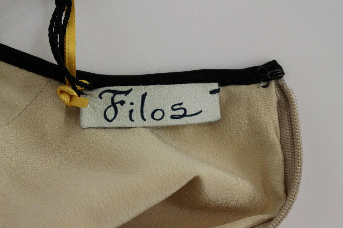 FILOS Multicolor Silk Sleeveless Above Knees Dress - GENUINE AUTHENTIC BRAND LLC