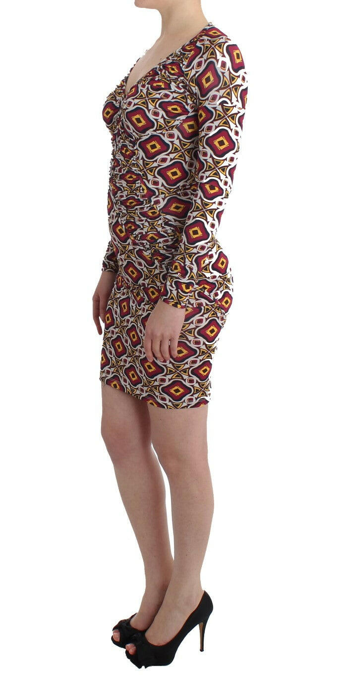 GF Ferre Multicolor Longsleeved Viscose Shift Dress - GENUINE AUTHENTIC BRAND LLC