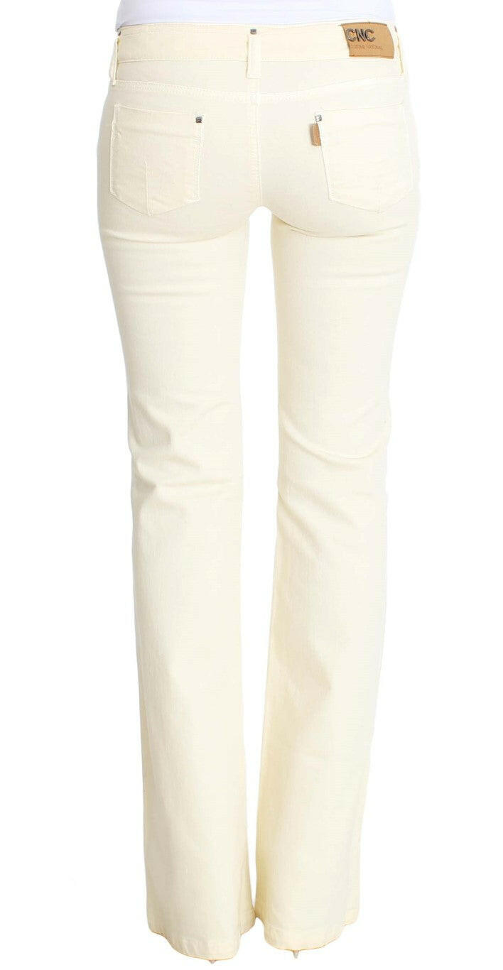 Costume National White Cotton Stretch Flare Jeans - GENUINE AUTHENTIC BRAND LLC