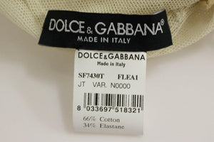 Dolce & Gabbana Beige Sleeveless Cotton Top Tank Blouse - GENUINE AUTHENTIC BRAND LLC