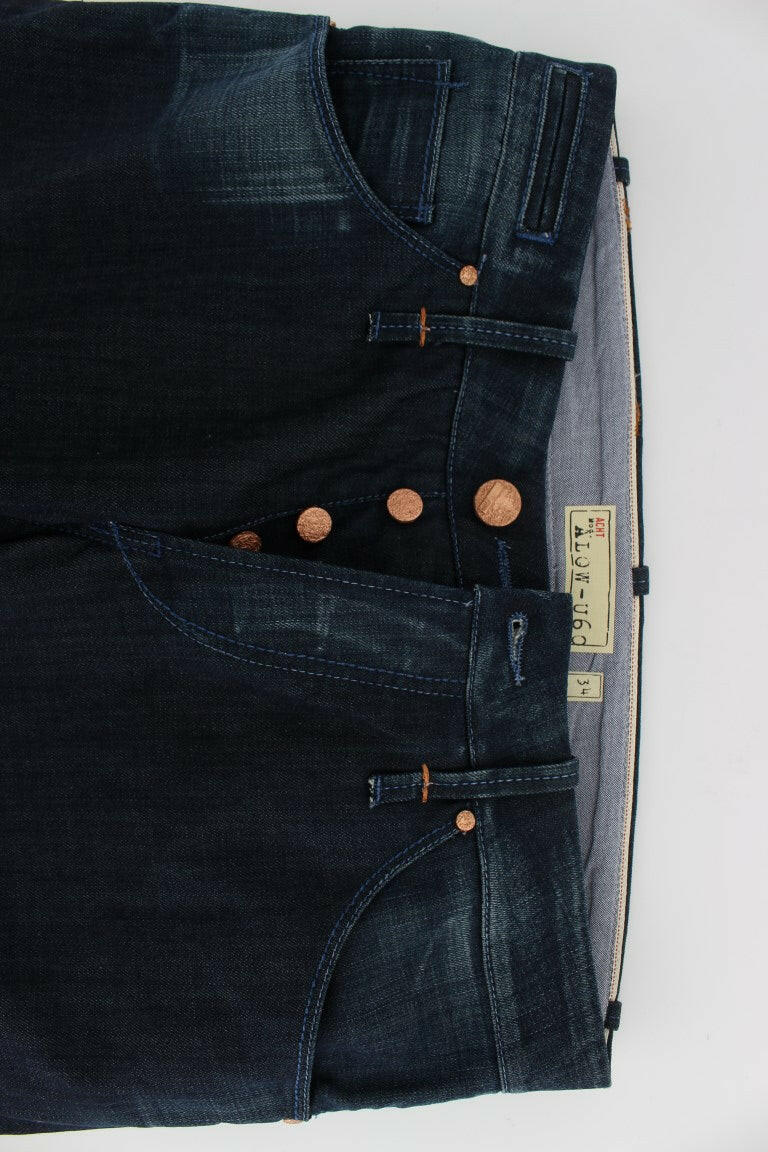 Acht Blue Wash Cotton Regular Straight Fit Jeans - GENUINE AUTHENTIC BRAND LLC  