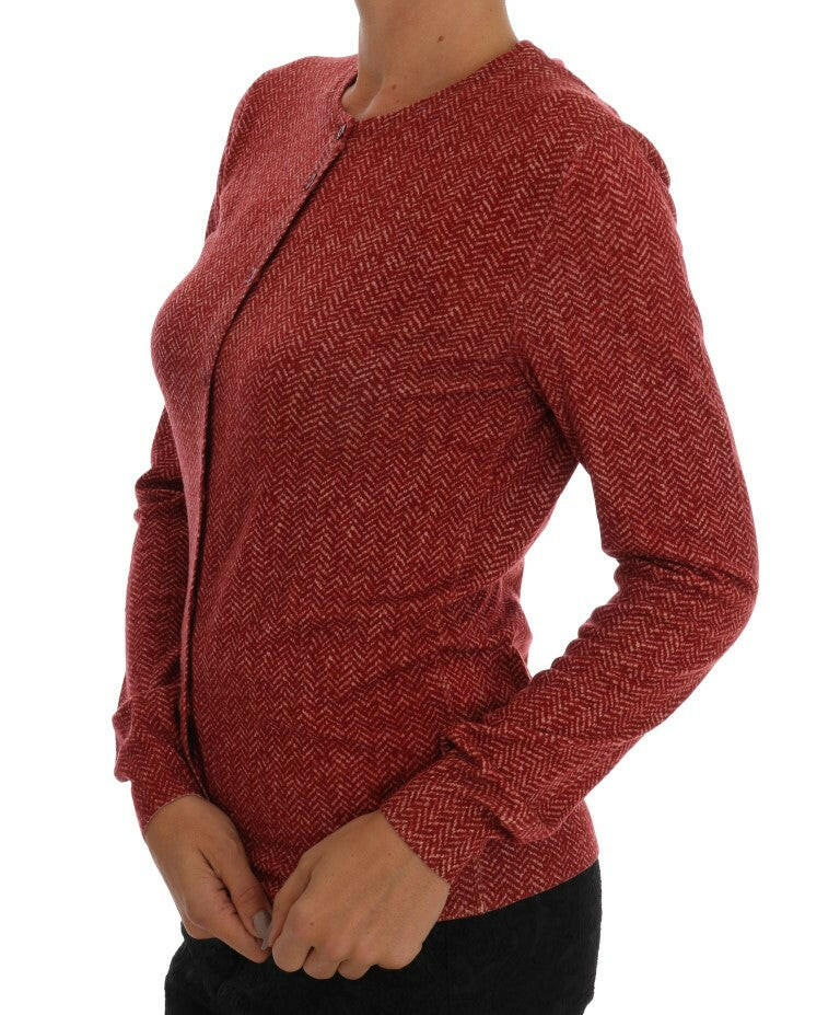 Dolce & Gabbana Red Wool Top Cardigan Sweater - GENUINE AUTHENTIC BRAND LLC
