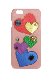 Nialaya Pink Leather Heart Crystal Phone Case - GENUINE AUTHENTIC BRAND LLC