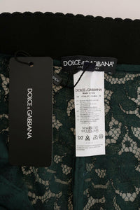 Dolce & Gabbana Green Floral Lace Leggings Pants - GENUINE AUTHENTIC BRAND LLC