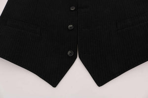 Dolce & Gabbana Black STAFF Cotton Rayon Vest for Men - GENUINE AUTHENTIC BRAND LLC