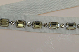 Dolce & Gabbana White Crystal Stones Waist Belt - GENUINE AUTHENTIC BRAND LLC