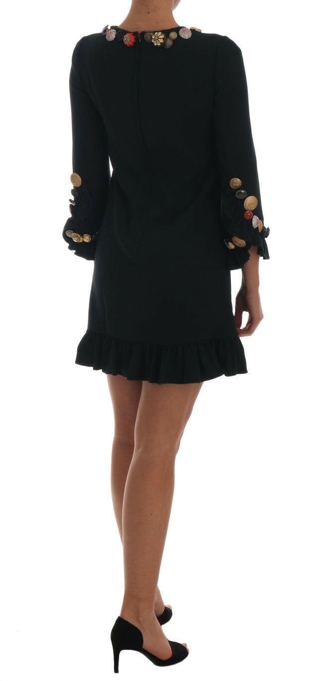 Dolce & Gabbana Crystal Green Stretch A-Line Short Dress - GENUINE AUTHENTIC BRAND LLC