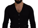 Dolce & Gabbana Black Wool Button Down Cardigan Sweater - GENUINE AUTHENTIC BRAND LLC  
