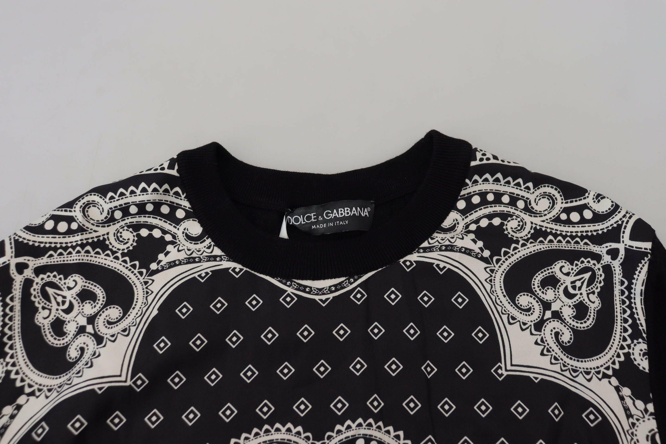 Dolce & Gabbana Black Bandana Crewneck Pullover Sweater - GENUINE AUTHENTIC BRAND LLC  