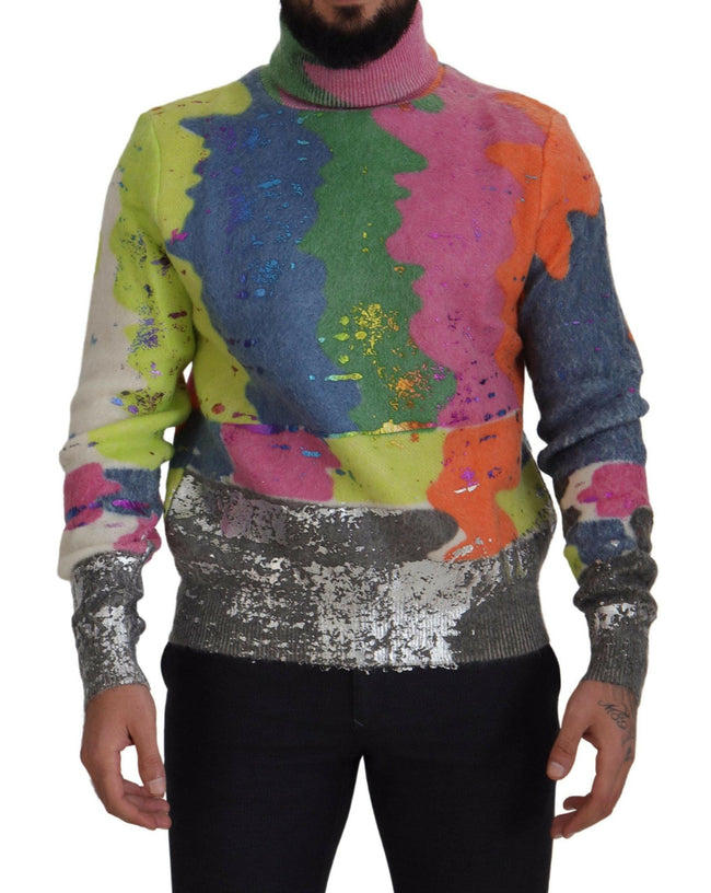Dolce & Gabbana Multicolor Turtleneck Pullover Mohair Sweater - GENUINE AUTHENTIC BRAND LLC  