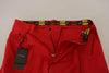 Dolce & Gabbana Red Cotton Slim Fit Trousers Chinos Pants - GENUINE AUTHENTIC BRAND LLC  