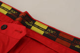 Dolce & Gabbana Red Cotton Slim Fit Trousers Chinos Pants - GENUINE AUTHENTIC BRAND LLC  