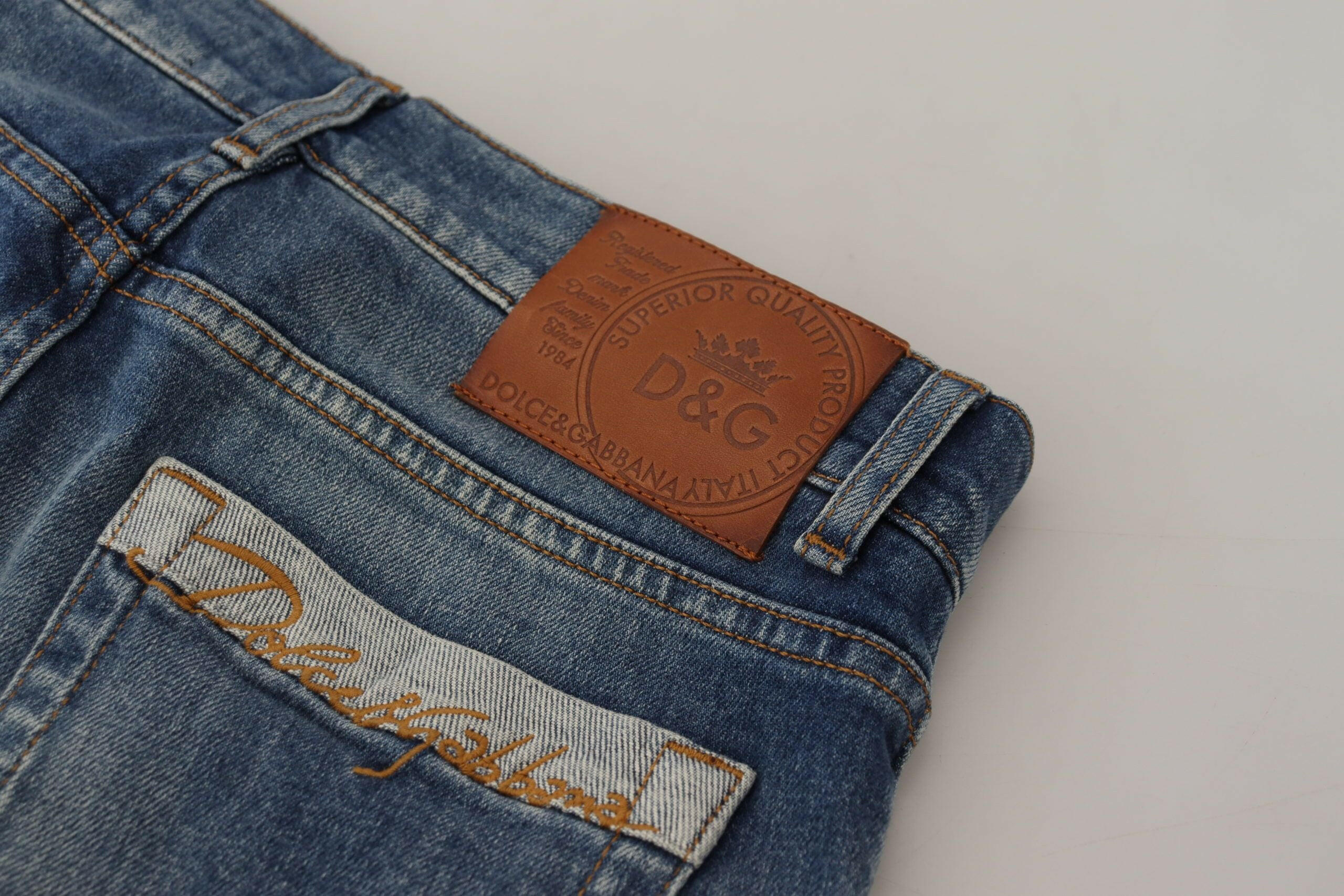 Dolce & Gabbana Blue Wash Cotton Stretch Skinny Denim Jeans - GENUINE AUTHENTIC BRAND LLC  