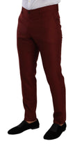 Dolce & Gabbana Red Cashmere Silk Dress Men Trouser Pants - GENUINE AUTHENTIC BRAND LLC  