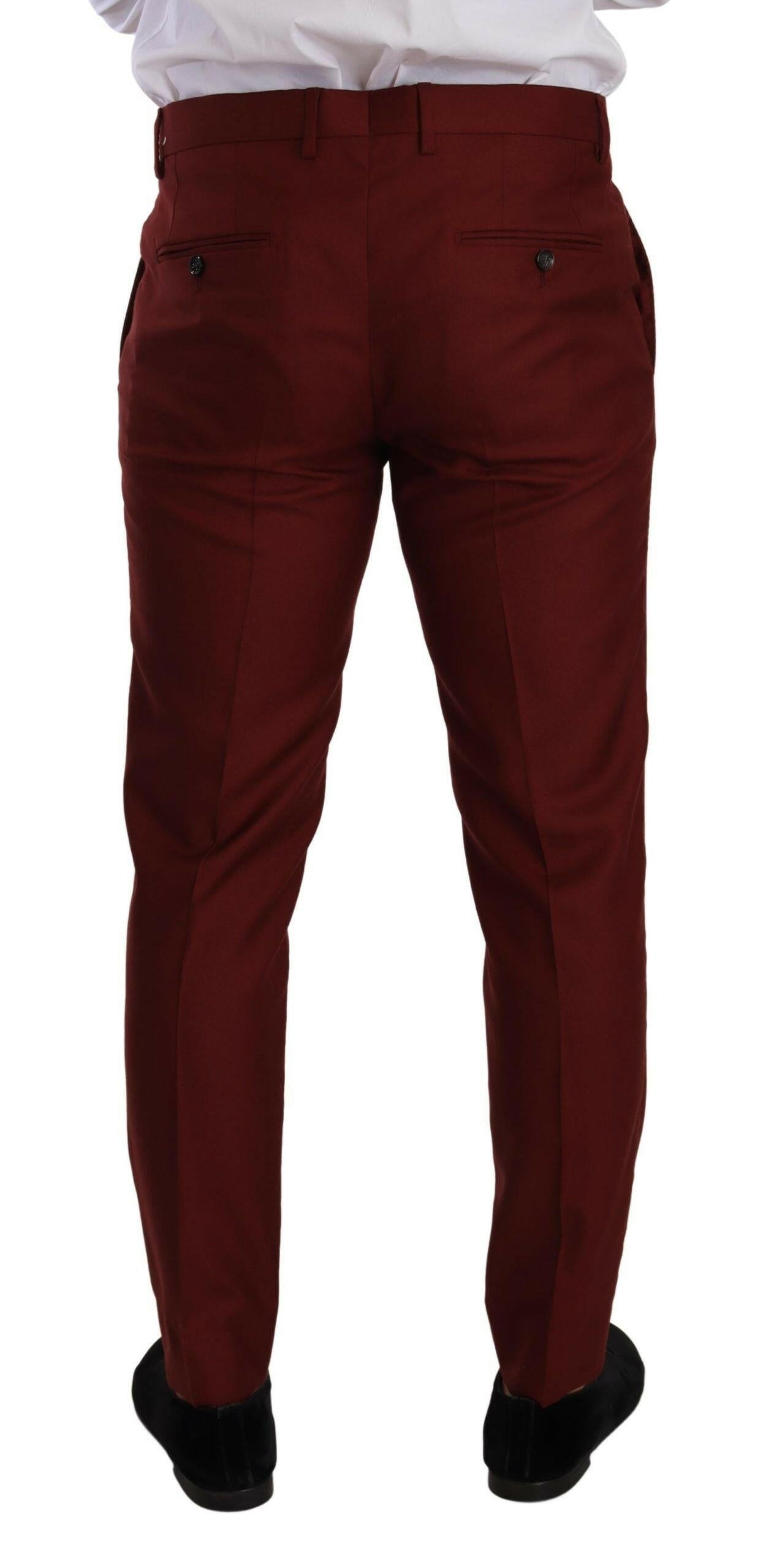 Dolce & Gabbana Red Cashmere Silk Dress Men Trouser Pants - GENUINE AUTHENTIC BRAND LLC  