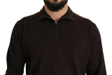 Dolce & Gabbana Brown Cashmere Collared Pullover Sweater - GENUINE AUTHENTIC BRAND LLC  