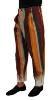 Dolce & Gabbana Multicolor Striped Cotton Tapered Trouser Pants - GENUINE AUTHENTIC BRAND LLC  