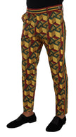 Dolce & Gabbana Multicolor Logo Mania Cotton Tapered Trouser Pants - GENUINE AUTHENTIC BRAND LLC  