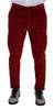Dolce & Gabbana Red Corduroy Cotton Cargo Skinny Trouser Pants - GENUINE AUTHENTIC BRAND LLC  