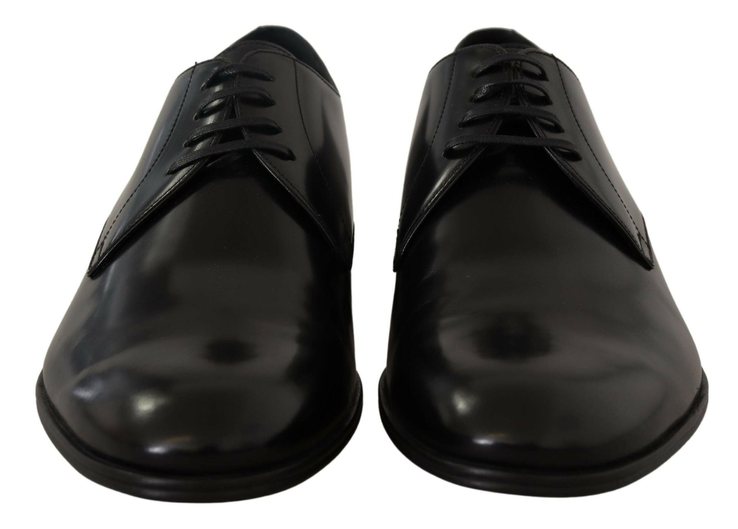 Dolce & Gabbana Black Leather Lace Up Formal Derby Shoes - GENUINE AUTHENTIC BRAND LLC  