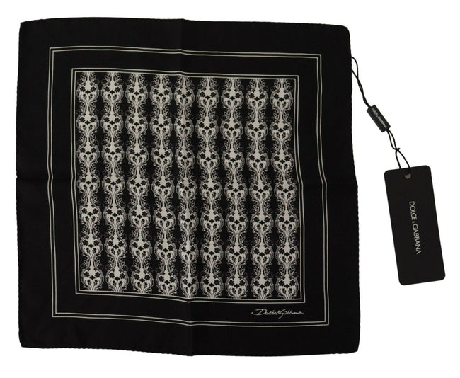 Dolce & Gabbana Black Printed Square Handkerchief Scarf - GENUINE AUTHENTIC BRAND LLC  