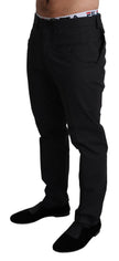 Dolce & Gabbana Black Cotton Stretch Dress Formal Trouser Pants - GENUINE AUTHENTIC BRAND LLC  