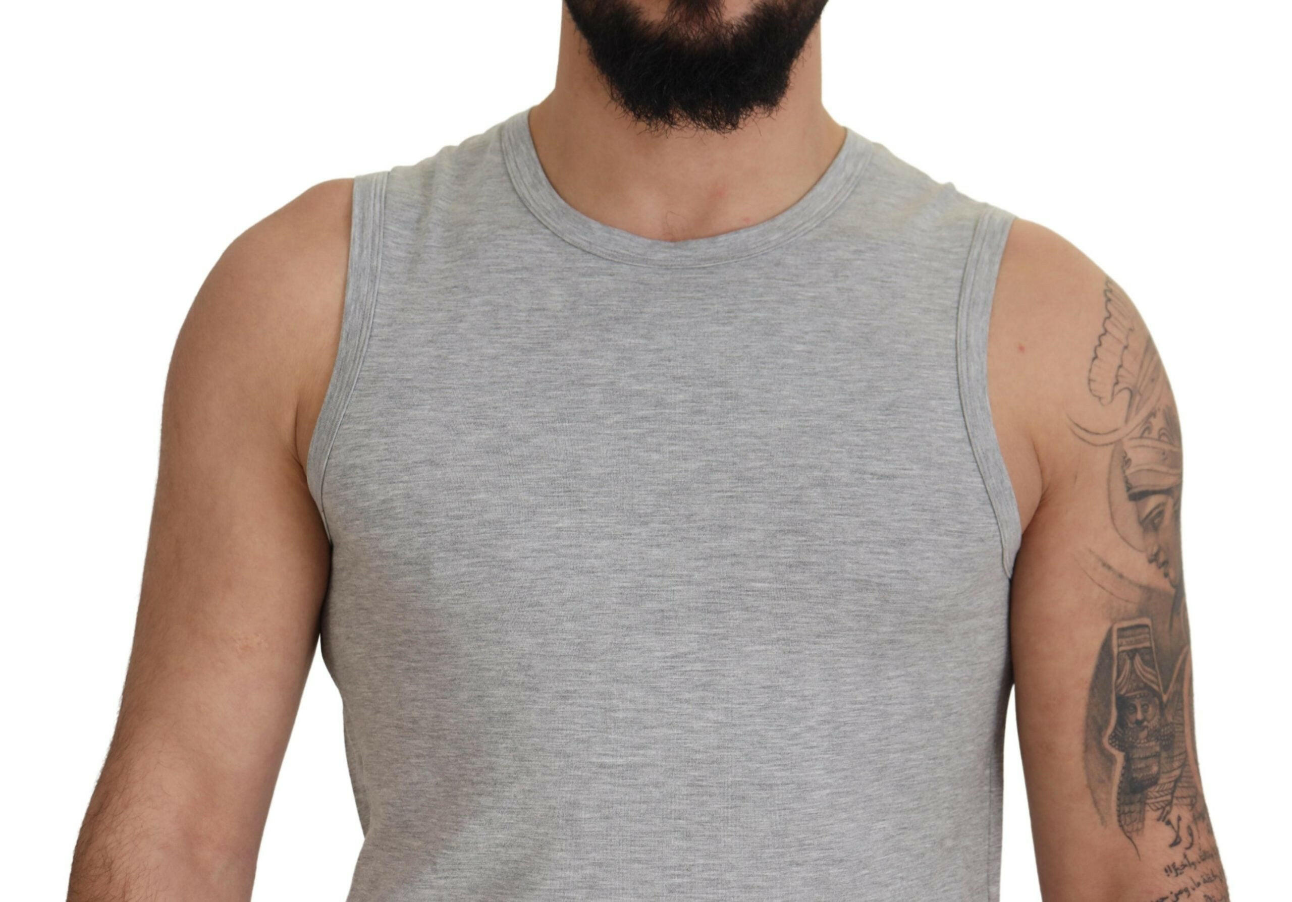 Ermanno Scervino Grey Sleeveless Men Pullover T-shirt - GENUINE AUTHENTIC BRAND LLC  