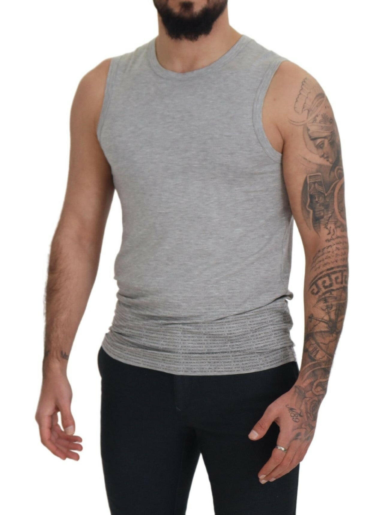 Ermanno Scervino Grey Sleeveless Men Pullover T-shirt - GENUINE AUTHENTIC BRAND LLC  