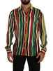 Dolce & Gabbana Multicolor Striped Long Sleeve Silk Shirt - GENUINE AUTHENTIC BRAND LLC  