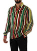 Dolce & Gabbana Multicolor Striped Long Sleeve Silk Shirt - GENUINE AUTHENTIC BRAND LLC  