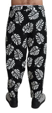 Dolce & Gabbana Black Leaf Cotton Stretch Trouser Pants Pants - GENUINE AUTHENTIC BRAND LLC  