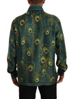 Dolce & Gabbana Peacock Feather Print Silk Pajama Mens Shirt - GENUINE AUTHENTIC BRAND LLC  