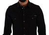 Dolce & Gabbana Black Slim Cotton Denim Stretch Shirt - GENUINE AUTHENTIC BRAND LLC  