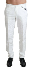 Dolce & Gabbana White Brocade Jaquard Dress Trouser Pants - GENUINE AUTHENTIC BRAND LLC  