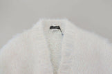 Dolce & Gabbana White Long Sleeves Fringes Cardigan Jacket - GENUINE AUTHENTIC BRAND LLC  
