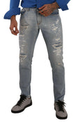 Dolce & Gabbana Light Blue Tattered Cotton Regular Denim Jeans - GENUINE AUTHENTIC BRAND LLC  